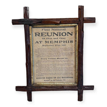 Load image into Gallery viewer, Dated 1911 1st National Blue &amp; Gray Reunion Poster (Memphis)