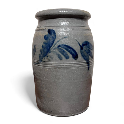 Superb Decorated Pennsylvania Salt-Glazed Jar