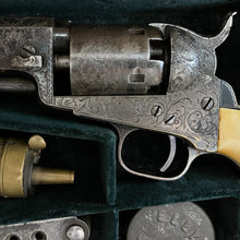 Load image into Gallery viewer, Important Cased Gustave Young Engraved Colt Model 1849 Pocket Revolver With Ivory Grips (Circa 1852)