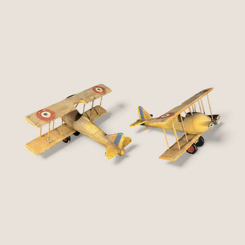 Matched Pair of Folk Art Biplanes, Circa 1920–1940
