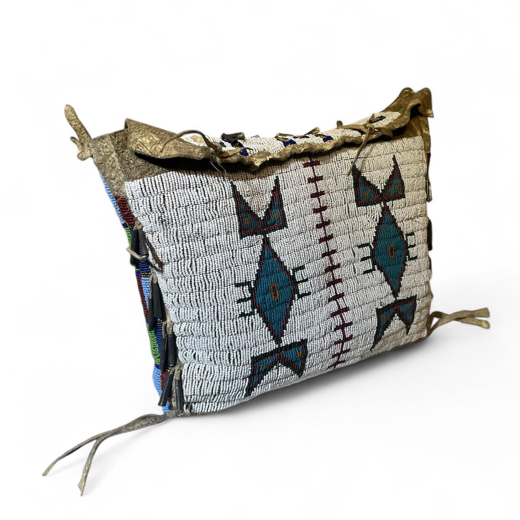 Exceptional Beaded Sioux Teepee Bag (Circa 1890)