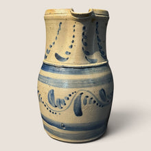 Load image into Gallery viewer, Rare Freehand Decorated 19th C Western Pennsylvania Stoneware Pitcher