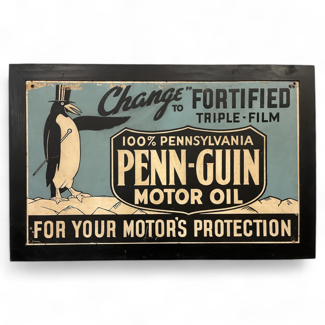 Rare Penn-Guin Motor Oil Sign