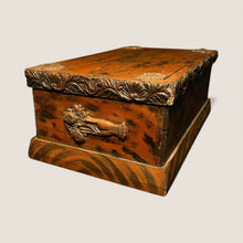 Load image into Gallery viewer, Iconic 19th C Paint-Decorated &amp; Carved Fraternal Keepsake Box