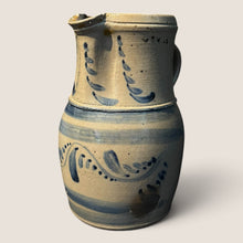 Load image into Gallery viewer, Rare Freehand Decorated 19th C Western Pennsylvania Stoneware Pitcher