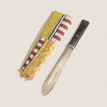 Load image into Gallery viewer, Plains Beaded Knife Sheath with Period Knife