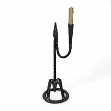 Load image into Gallery viewer, Exceptional 18th C. Wrought Iron Cathedral Base Rush Light