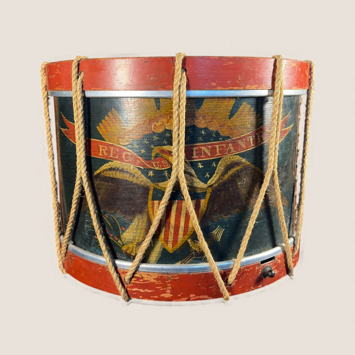 Regimental Painted U.S. Infantry Civil War Drum – A. Rogers, Flushing, Long Island