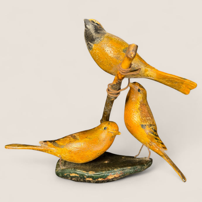 Early 20th C Carved Bird Grouping
