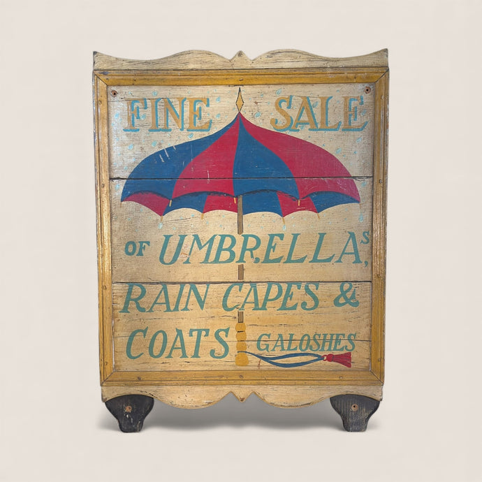 Important 19th C. Wooden Umbrella Trade Sign