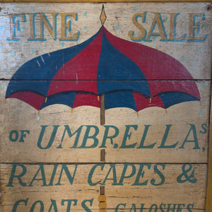 Important 19th C. Wooden Umbrella Trade Sign