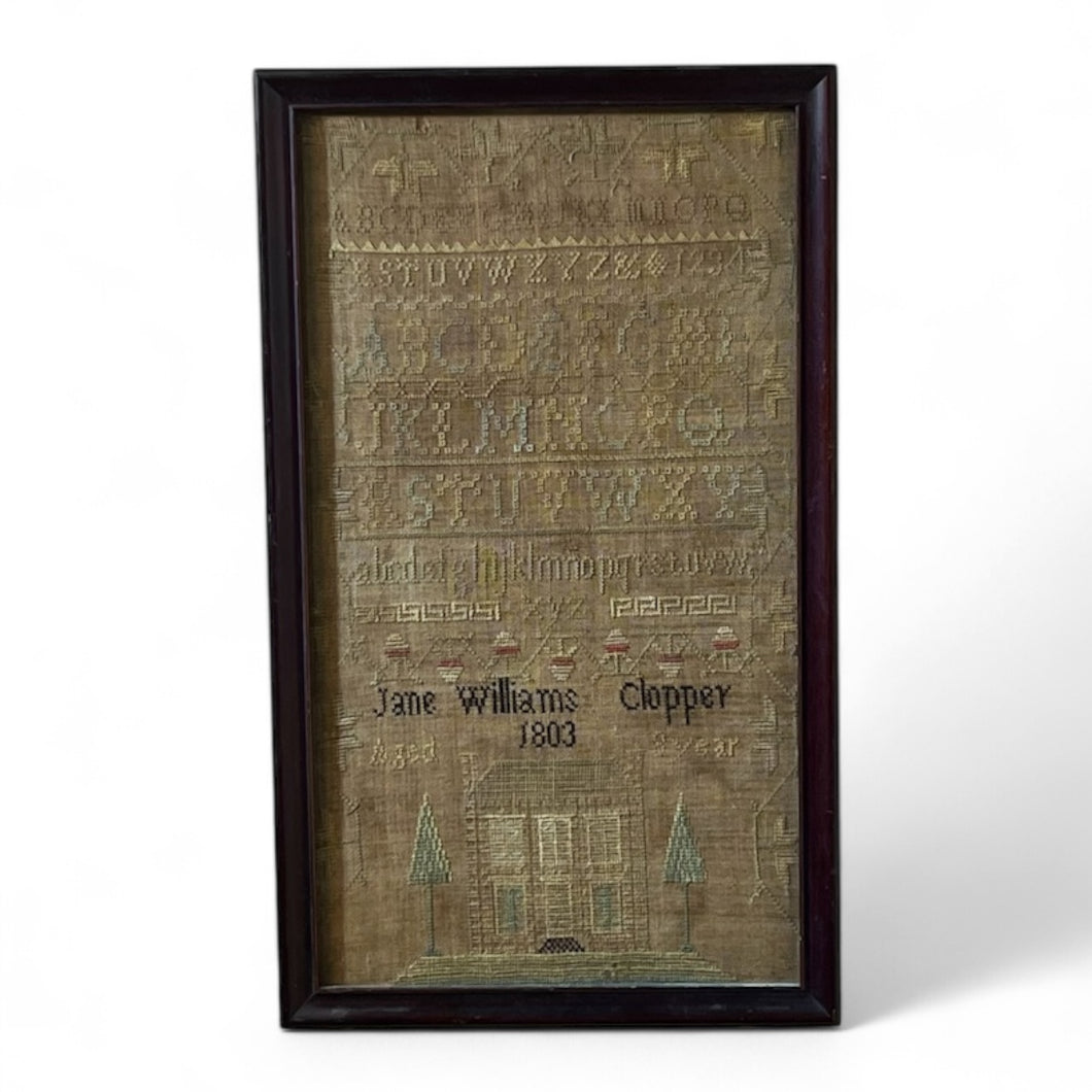 Dated 1803 Baltimore, Maryland Alphabet Sampler (Jane Williams Clopper)