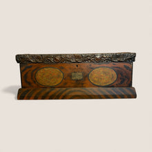Load image into Gallery viewer, Iconic 19th C Paint-Decorated &amp; Carved Fraternal Keepsake Box