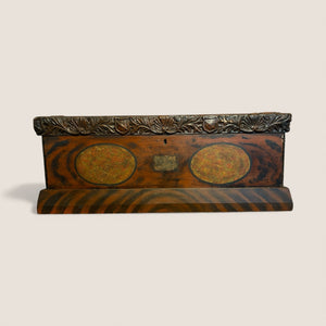 Iconic 19th C Paint-Decorated & Carved Fraternal Keepsake Box