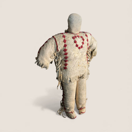 Early Plains Beaded Hide Male Doll