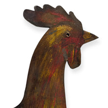 Load image into Gallery viewer, Early Painted Metal Rooster Weathervane