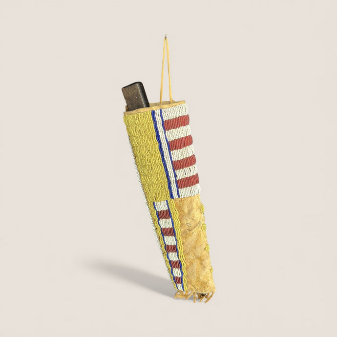 Plains Beaded Knife Sheath with Period Knife