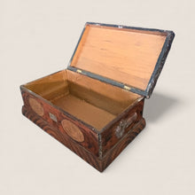 Load image into Gallery viewer, Iconic 19th C Paint-Decorated &amp; Carved Fraternal Keepsake Box