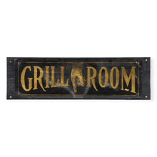 Load image into Gallery viewer, Early Reverse Painted Glass Sign (GRILLROOM)