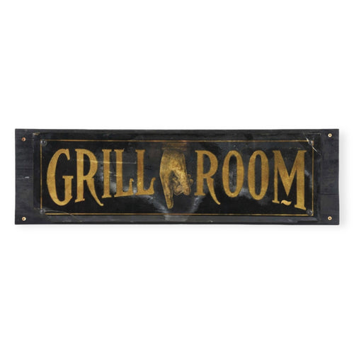 Early Reverse Painted Glass Sign (GRILLROOM)
