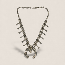 Load image into Gallery viewer, 20th C. Navajo Squash Blossom Turquoise Necklace