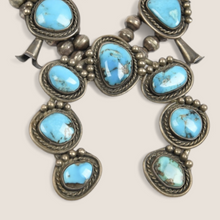 Load image into Gallery viewer, Fine Navajo Squash Blossom Necklace with Turquoise