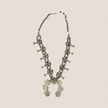 Load image into Gallery viewer, Fine Navajo Squash Blossom Necklace with Turquoise
