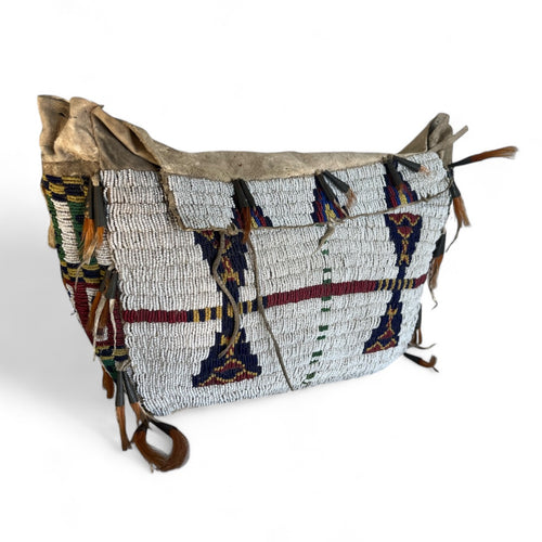 19th C. Sioux Beaded Teepee/Possibles Bag