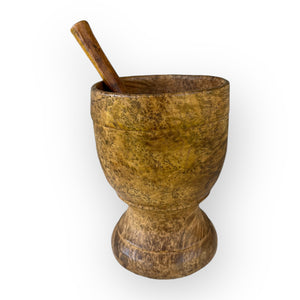 Exceptional 19th C. Ash Burl Mortar & Pestle