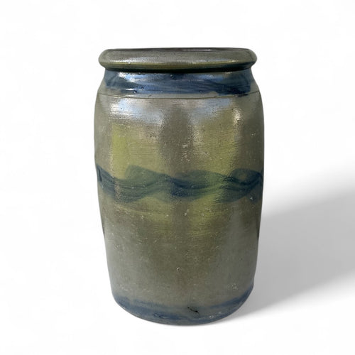 Stoneware Salt-Glazed Striper Jar