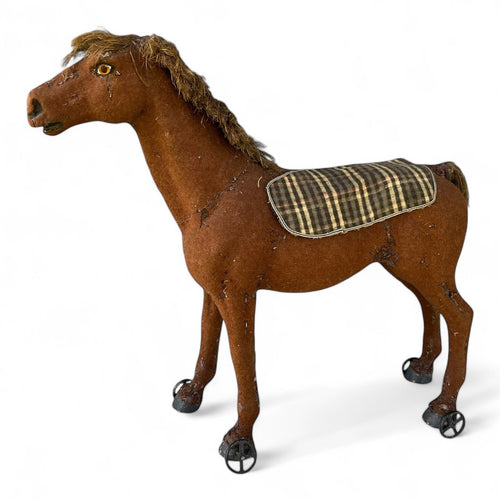 Folky Country Toy Horse on Wheels