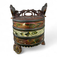 Load image into Gallery viewer, Dated 1868 Acanthus Carved Scandinavian Folk Art Lidded Tub