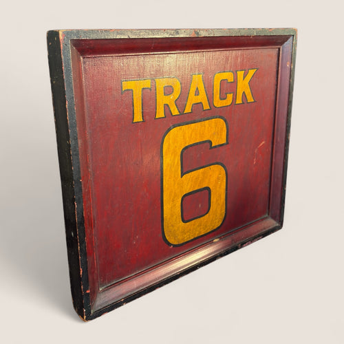Wooden “TRACK 6” Sign