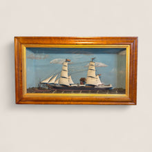 Load image into Gallery viewer, American Ship Diorama in Original Birdseye Maple Frame