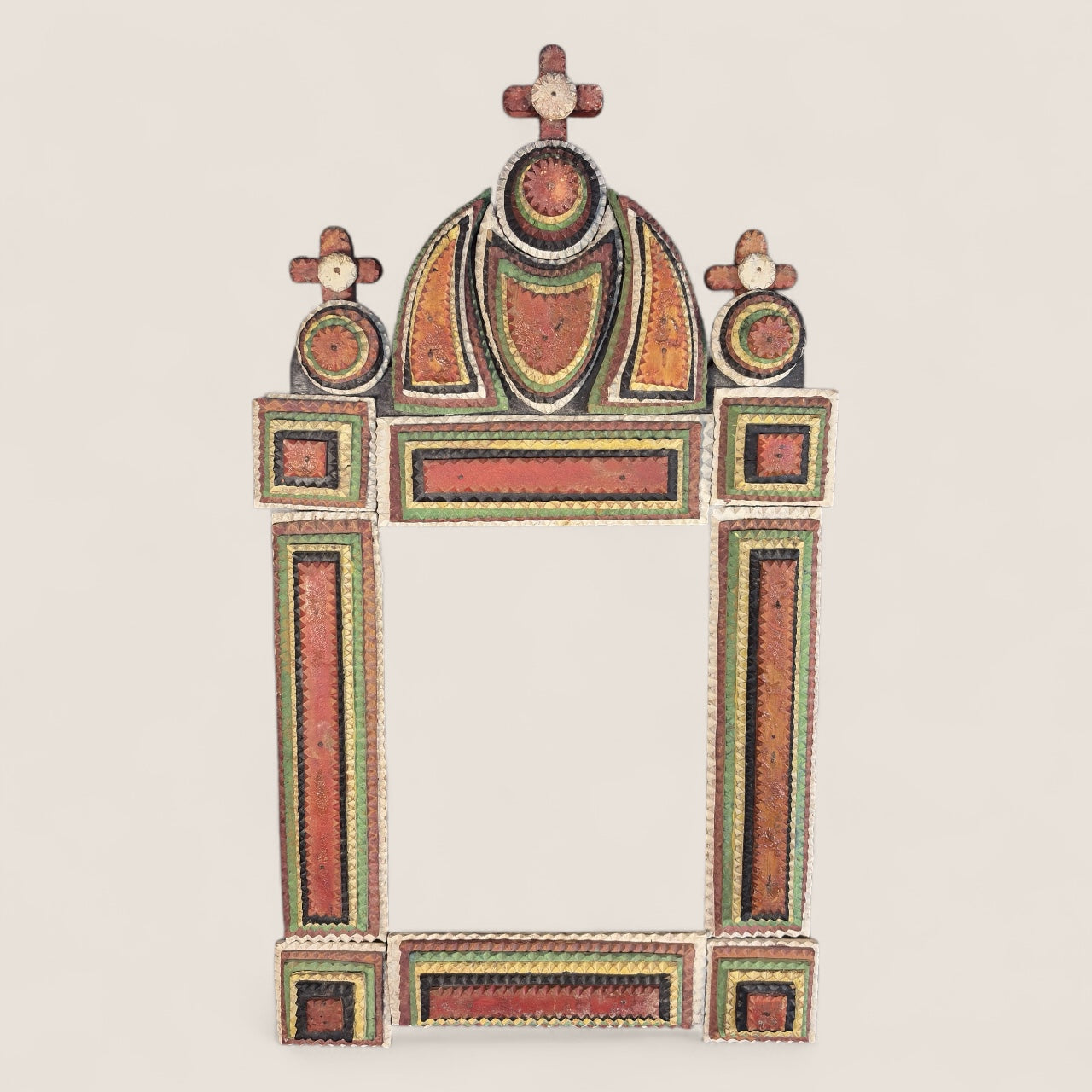 Fabulous & Colorful Tramp Art Frame – Ziebarth's Antiques