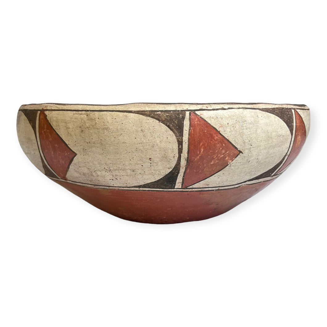 Pueblo Native American Polycrhome Painted Pottery Bowl