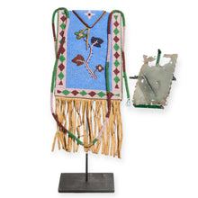 Load image into Gallery viewer, Important 19th C. Blackfoot Beaded Mirror Bag &amp; Mirror
