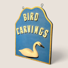 Load image into Gallery viewer, Bird Carvings Painted Wooden Trade Sign with Carved Swans