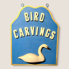 Load image into Gallery viewer, Bird Carvings Painted Wooden Trade Sign with Carved Swans