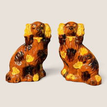 Load image into Gallery viewer, Pair of 19th C. Slip-Decorated Pennsylvania Redware Spaniels