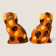 Load image into Gallery viewer, Pair of 19th C. Slip-Decorated Pennsylvania Redware Spaniels