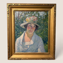 Load image into Gallery viewer, George Raab (1866-1943), Portrait of a Woman in a Flowered Hat