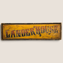 Load image into Gallery viewer, Double-Sided “Lander House” Painted Wooden Inn Sign, Atlanta, New York