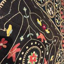 Load image into Gallery viewer, Exceptional Early American Folk Art Wool-Appliqué Table Cover with Birds and Flowers