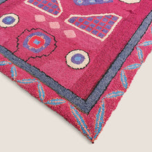 Load image into Gallery viewer, Early American Folk Art Geometric Hooked Rug