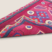 Load image into Gallery viewer, Early American Folk Art Geometric Hooked Rug