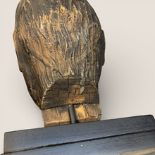 Load image into Gallery viewer, 19th C American Folk Art Carved Wooden Head Fragment