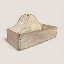 Load image into Gallery viewer, 19th C American Wall Box in Dry White Over Blue-Green Paint