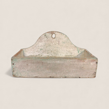 Load image into Gallery viewer, 19th C American Wall Box in Dry White Over Blue-Green Paint