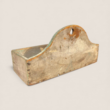 Load image into Gallery viewer, 19th C American Wall Box in Dry White Over Blue-Green Paint